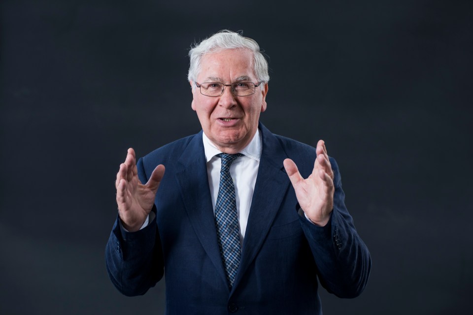 Former Governor of the Bank of England Mervyn King speaking at the Edinburgh International Book Festival.