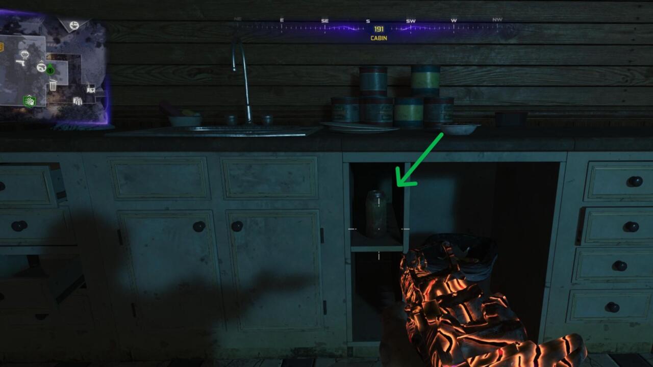 Jar of Spores part in the kitchen of the Blackwater cabin