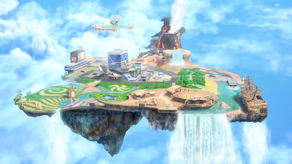 Skyah, the floating island setting of Kirby Air Riders City Trial mode